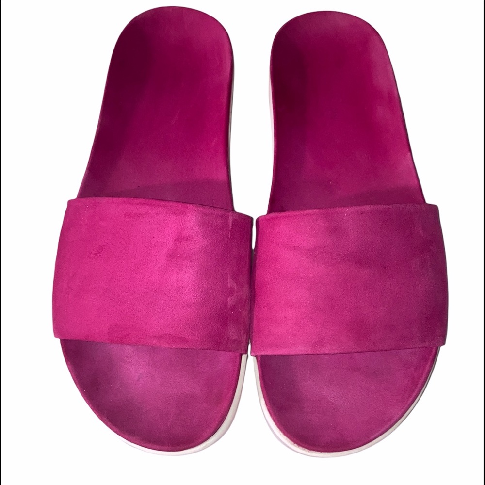 Stuart Weitzman Pink Suede Slides - image 2